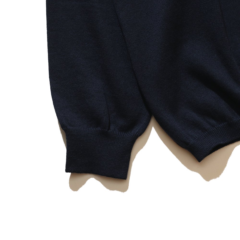 THE NERDYS / Organic Cotton Stand collar L/S Polo Shirt