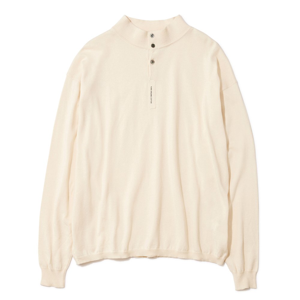 THE NERDYS / Organic Cotton Stand collar L/S Polo Shirt