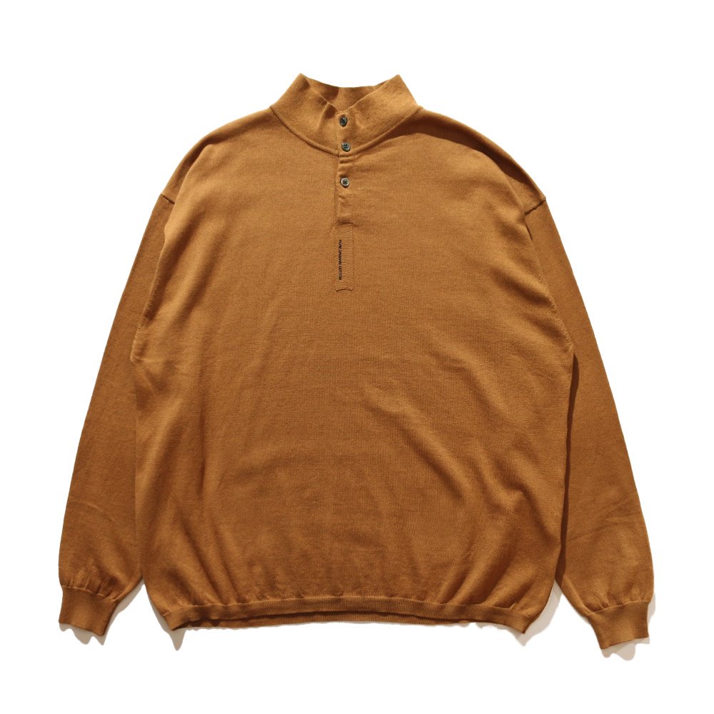 THE NERDYS / Organic Cotton Stand collar L/S Polo Shirt