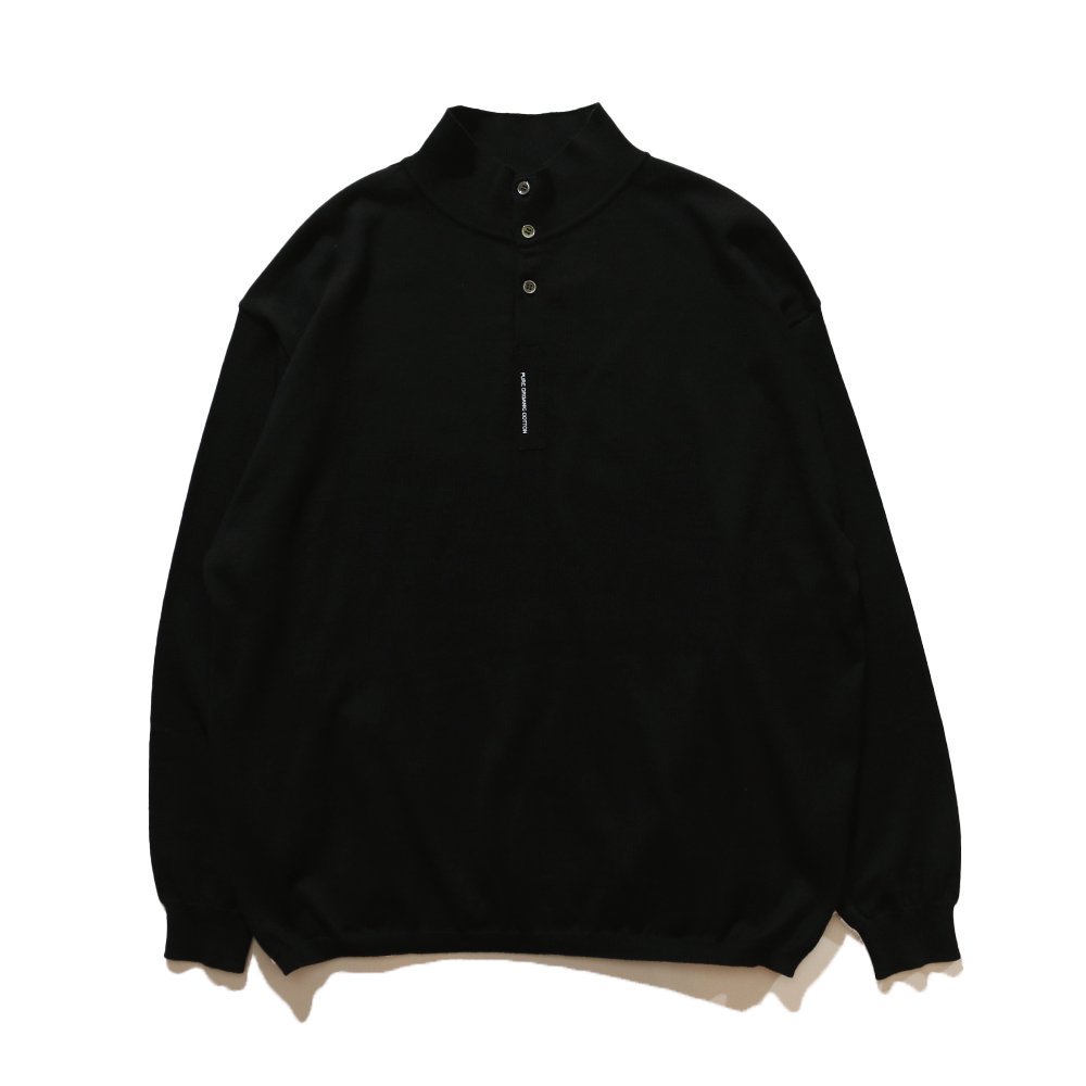 THE NERDYS / Organic Cotton Stand collar L/S Polo Shirt