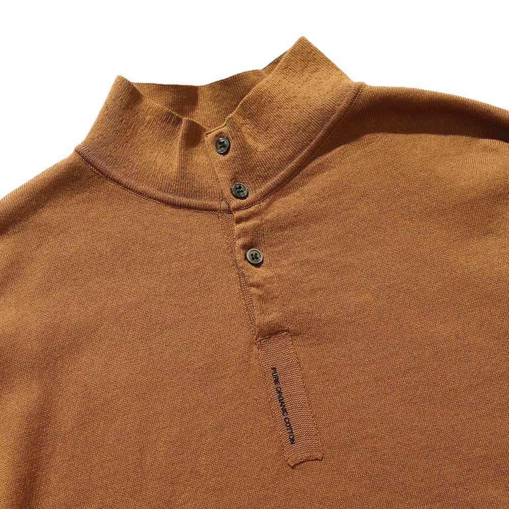 THE NERDYS / Organic Cotton Stand collar L/S Polo Shirt