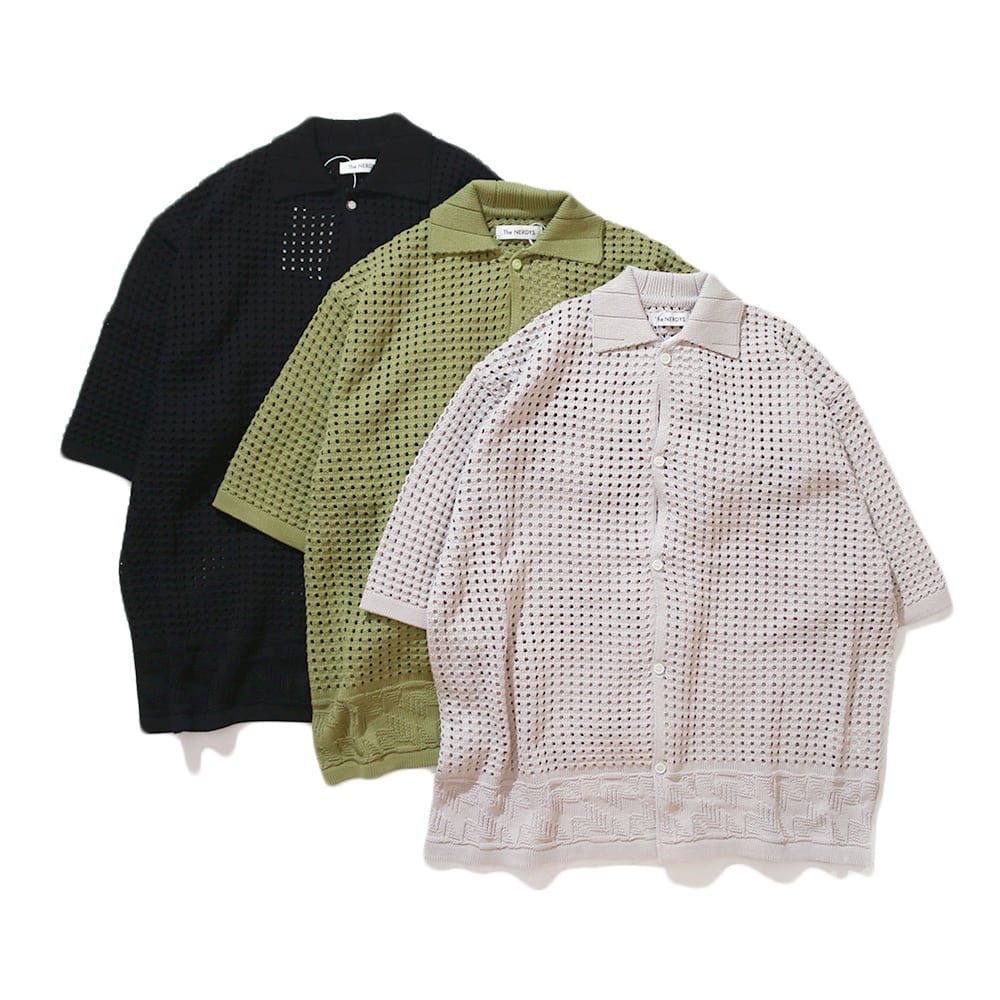THE NERDYS / Knit Open Polo shirt