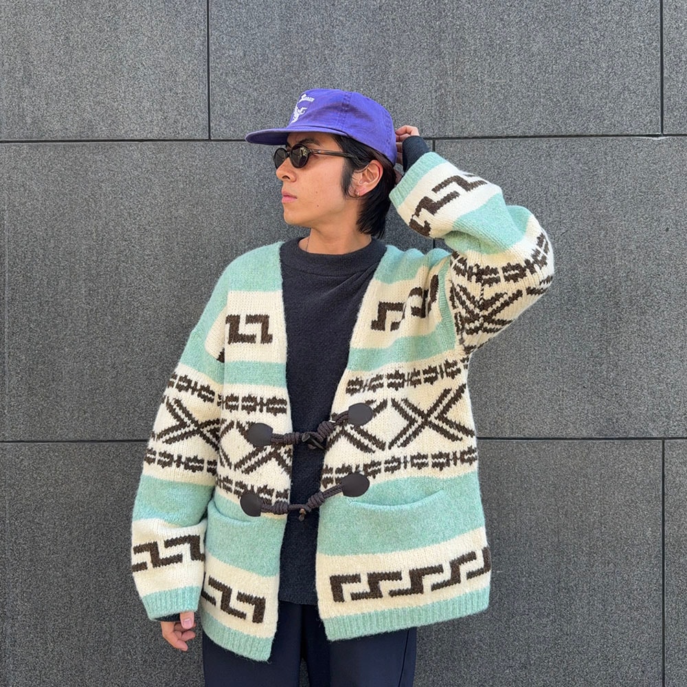 GREEN BUTTER / Alpaca Duffle Cardigan