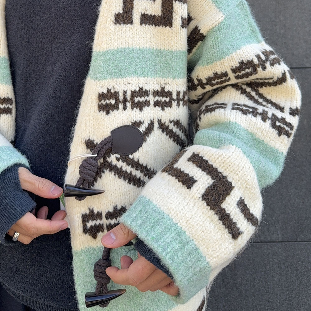 GREEN BUTTER / Alpaca Duffle Cardigan