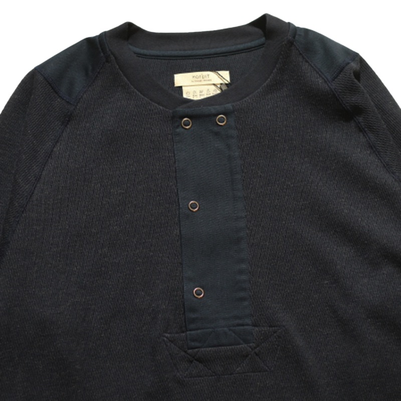Norbit / Wool cotton waffle Henley neck T-shirts