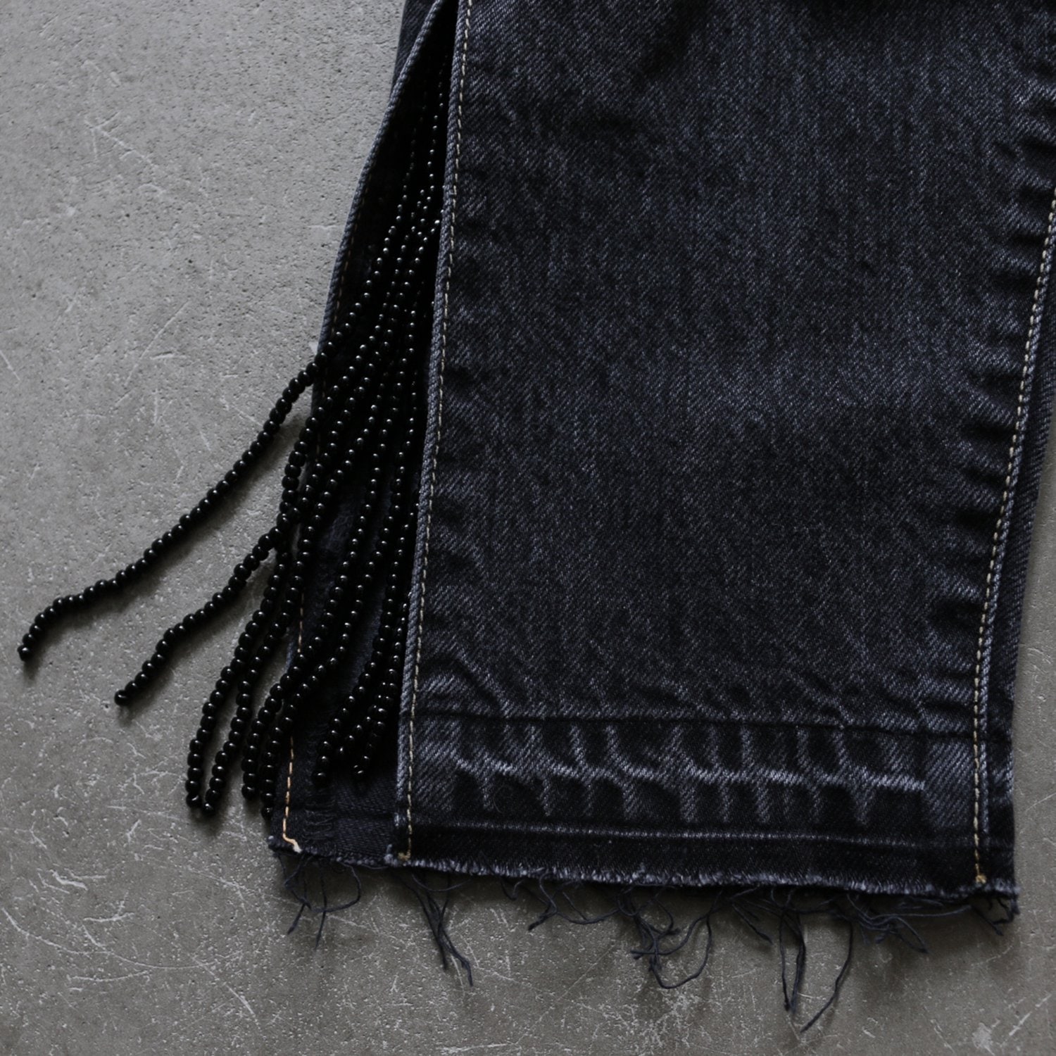 Pregaプレガ / SLIT Fringe denim pants スリットフリンジデニムパンツ