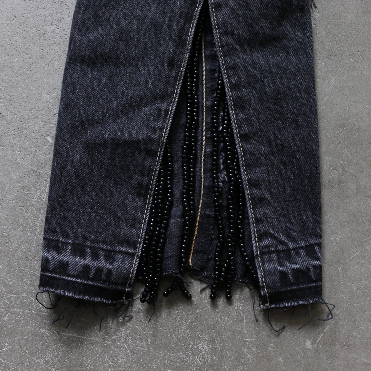 Pregaプレガ / SLIT Fringe denim pants スリットフリンジデニムパンツ