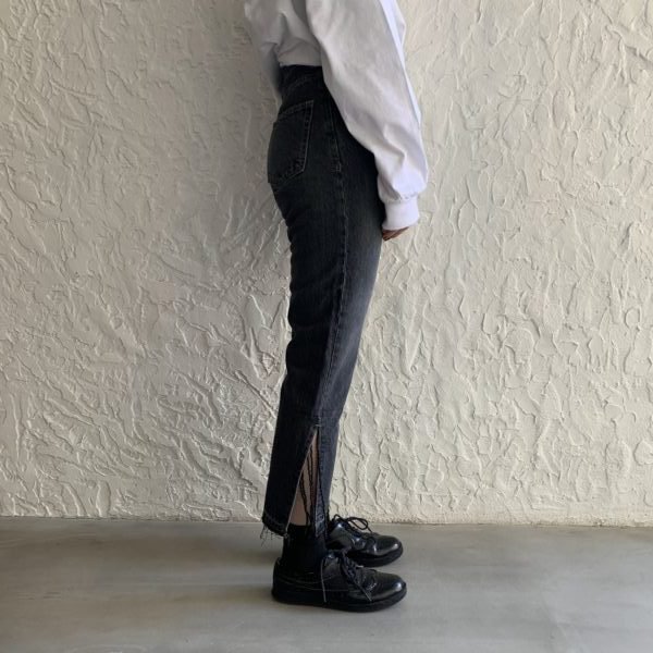 Pregaプレガ / SLIT Fringe denim pants スリットフリンジデニムパンツ