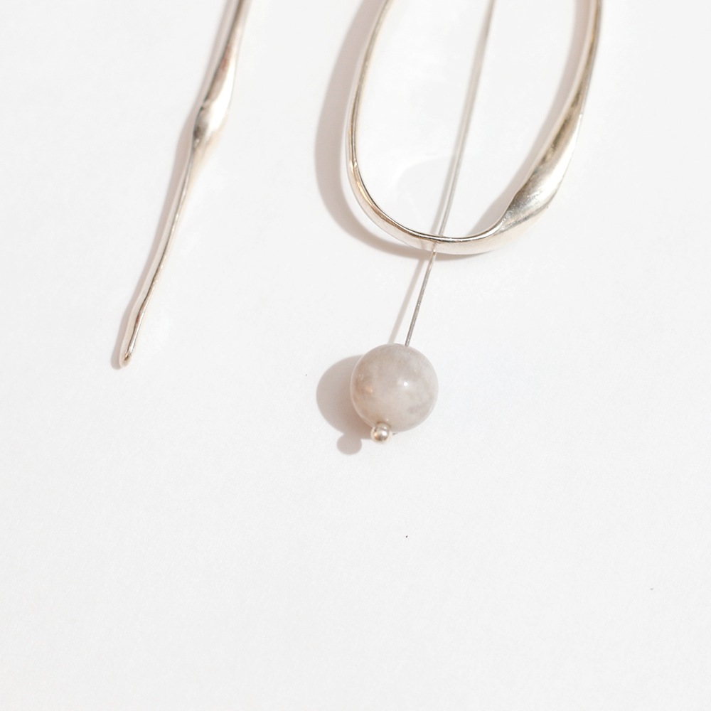 SASAI / Iso-Turn Wood Stone Earrings