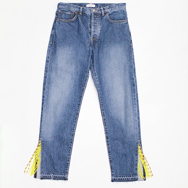 Pregaプレガ / SLIT Fringe denim pants スリットフリンジデニムパンツ