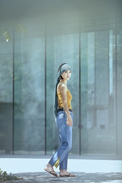 Pregaプレガ / SLIT Fringe denim pants スリットフリンジデニムパンツ