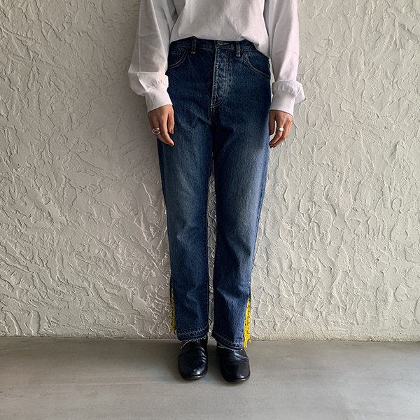 Pregaプレガ / SLIT Fringe denim pants スリットフリンジデニムパンツ