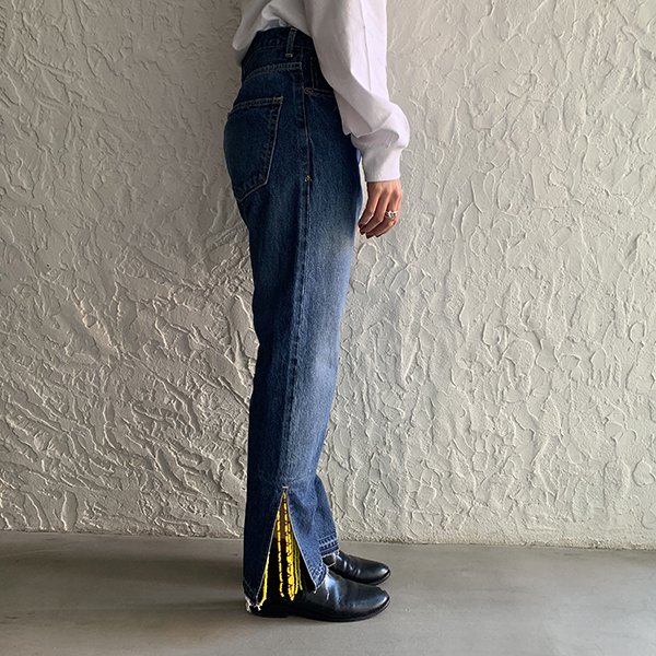Pregaプレガ / SLIT Fringe denim pants スリットフリンジデニムパンツ
