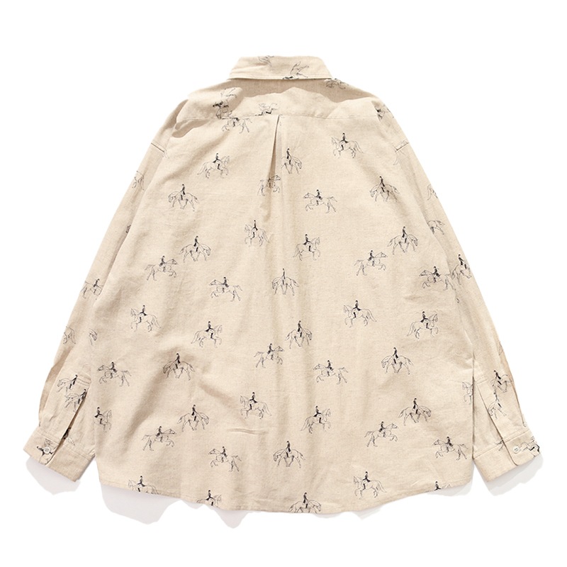 The NERDYS / HORSE PRINTED STUDS DOWN SHIRT