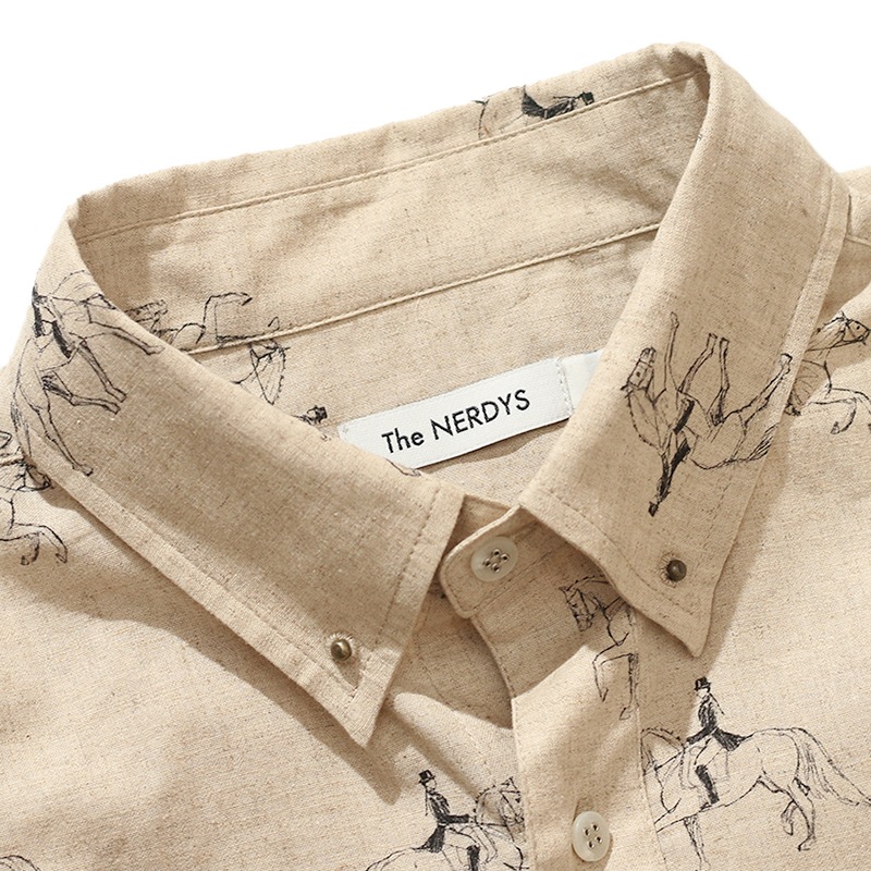 The NERDYS / HORSE PRINTED STUDS DOWN SHIRT