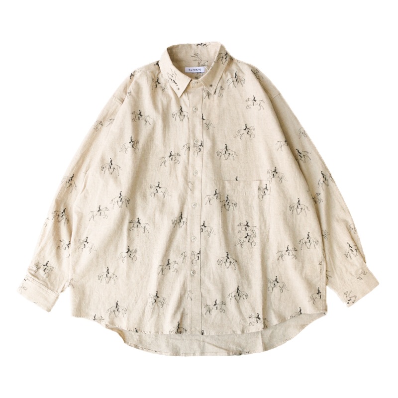 The NERDYS / HORSE PRINTED STUDS DOWN SHIRT