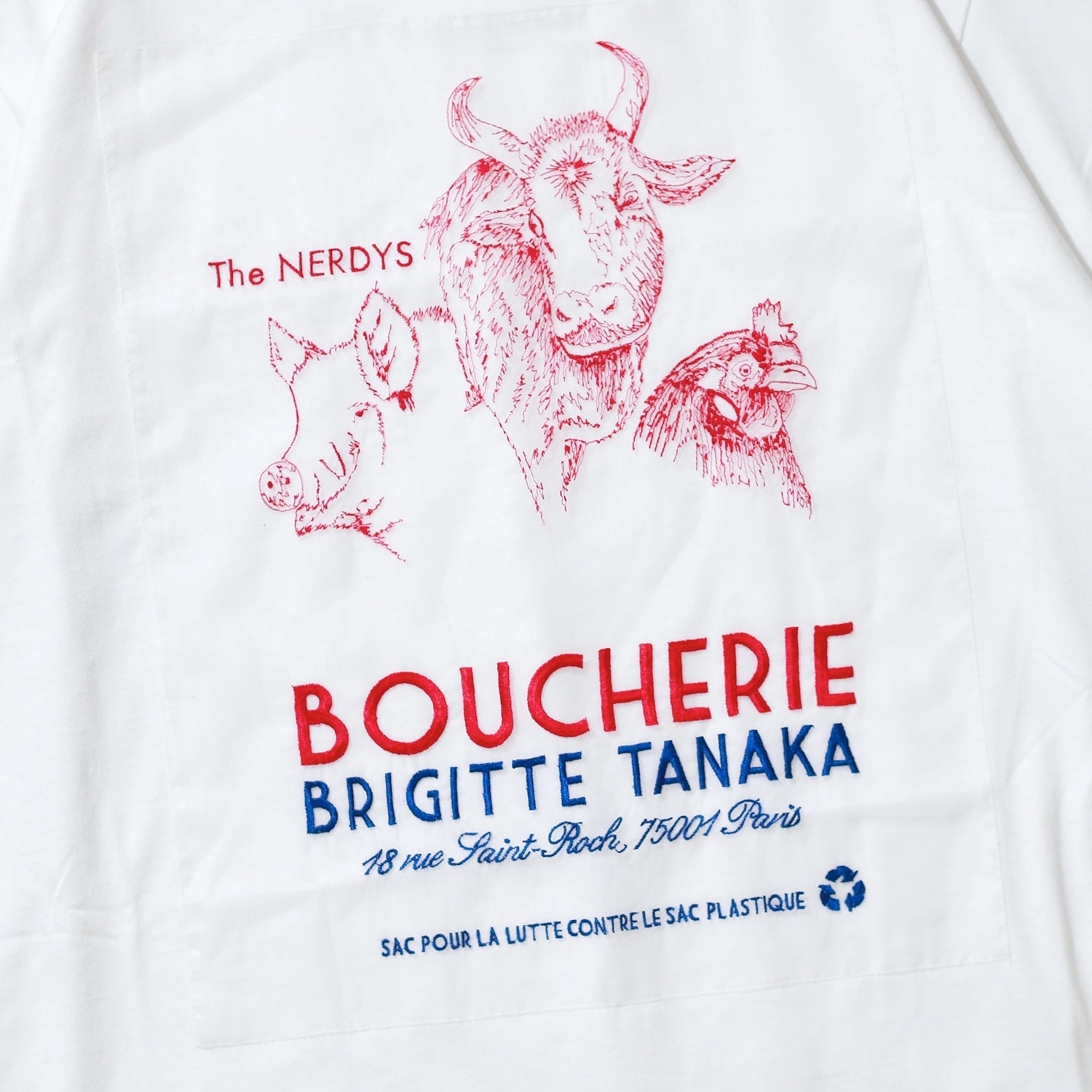 【定価45,100円 】THE NERDYS The NERDYS / Brigitte Tanaka×The NERDYS BOUCHERIE T-shirt