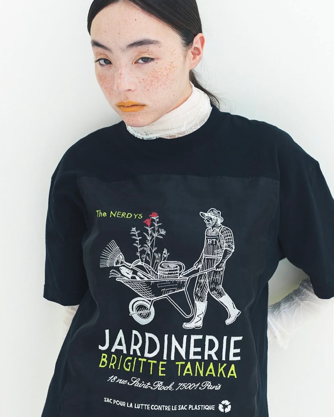 ブリジットタナカBrigitte Tanaka × The NERDYS The NERDYS / Brigitte Tanaka×The NERDYS JARDINERIE T-shirt