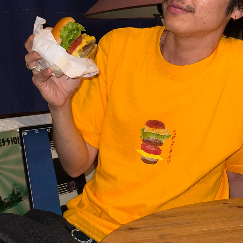BIN / All Hail hamburger T-shirt
