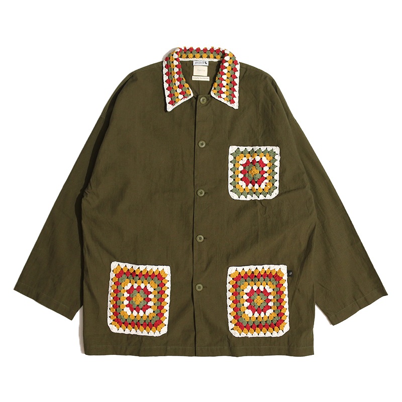 jawandi / KNIT COMBI COVERALL JACKET
