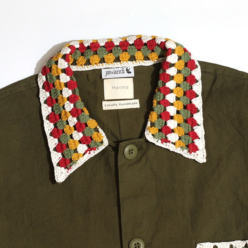 jawandi / KNIT COMBI COVERALL JACKET