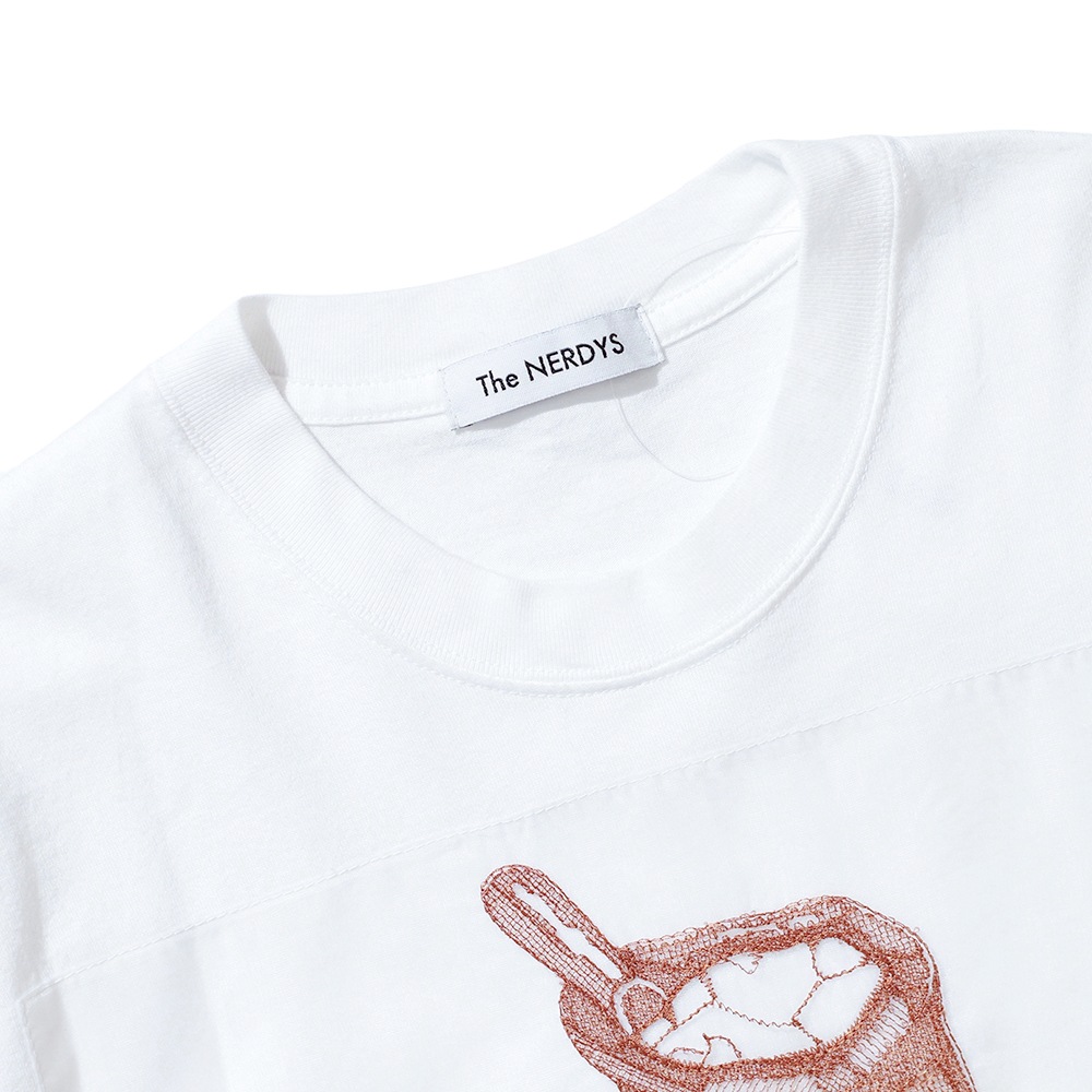 THE NERDYS ワンポイント 白 T The NERDYS / Brigitte Tanaka×The NERDYS BOULANGERIE T-shirt | THE
