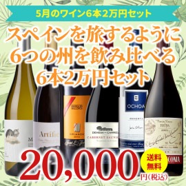 【34％OFF＆送料無料】＞5月におすすめのお得なワインセット＞ワインアドバイザーが選ぶ6本2万円セット