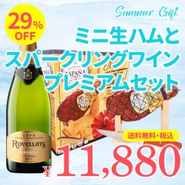 【箱代込・送料無料（クール代込）】＞2024サマーギフト＞ミニ生ハム＆スパークリングワインの＞プレミアムセット＞【RJ-11】＞ご注文は8月31日（土）まで