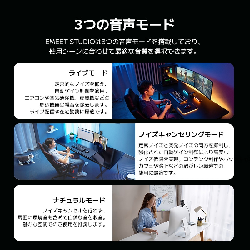 EMEET PIXY ウェブカメラ 4K PTZ AI自動追跡 ノイズキャンセリング マイク オートフォーカス ジェスチャー操作 配信 ビデオ通話 Zoom Teams AI生成コンテンツ AIGC Mac/Windows用 Switch2カメラ