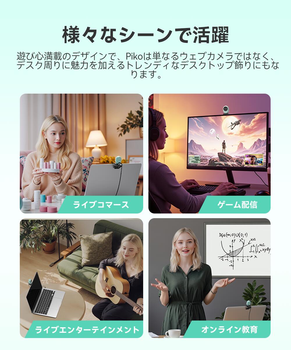 EMEET Piko 4K Webカメラ デュアルカメラ搭載 ウェブカメラ AI オートフォーカス 三つ ノイズキャンセリング マイク 3種類の集音モード 配信用カメラ 三脚付き ストリーミング ゲーム実況 2年保証