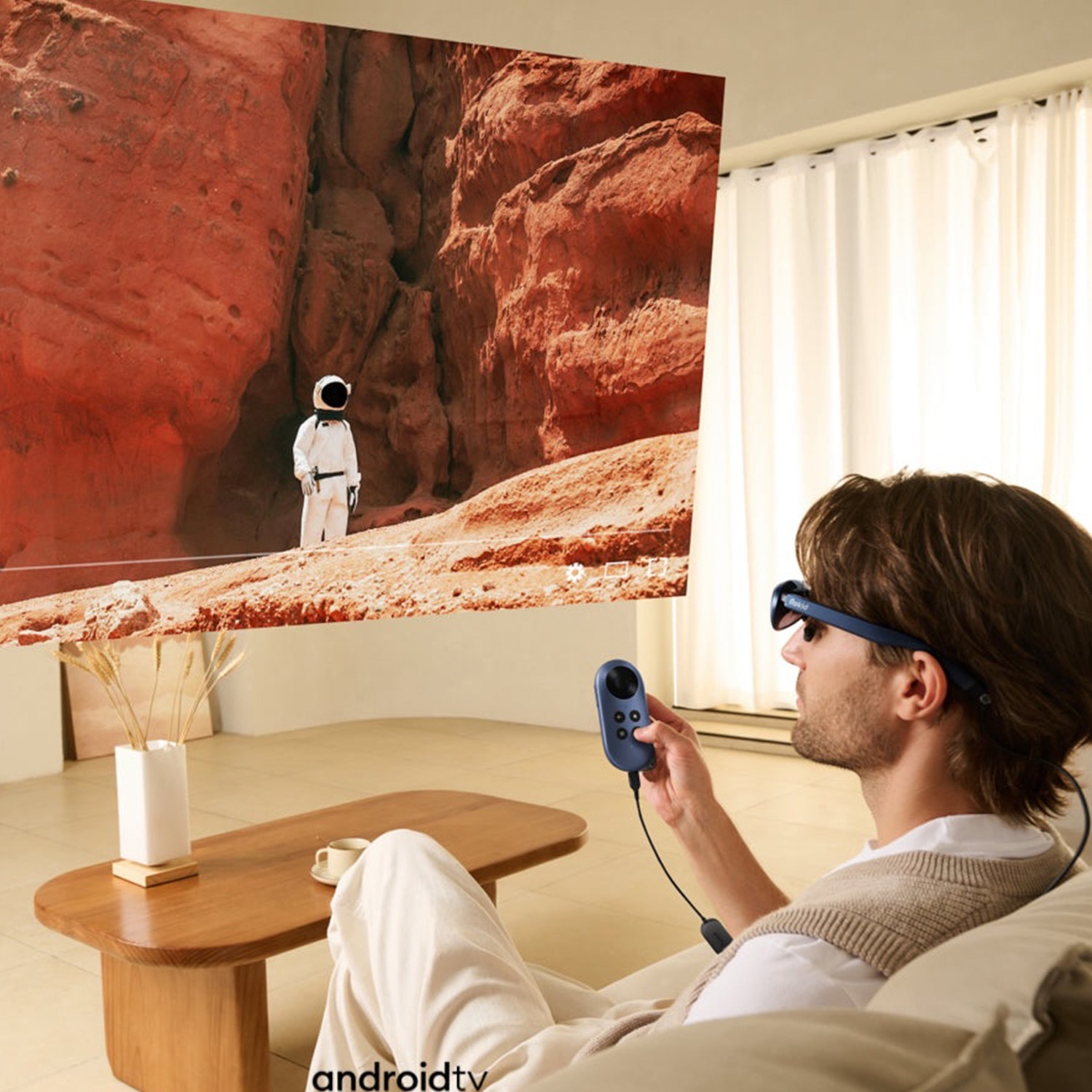 Rokid AR Joy Pack スマートグラス 拡張現実 ウェアラブル ヘッドセット ビデオ ディスプレイ用、近視に優しいポータブル 1080P スクリーン Android/iOS/PC/タブレット/ゲーム コンソールで視聴