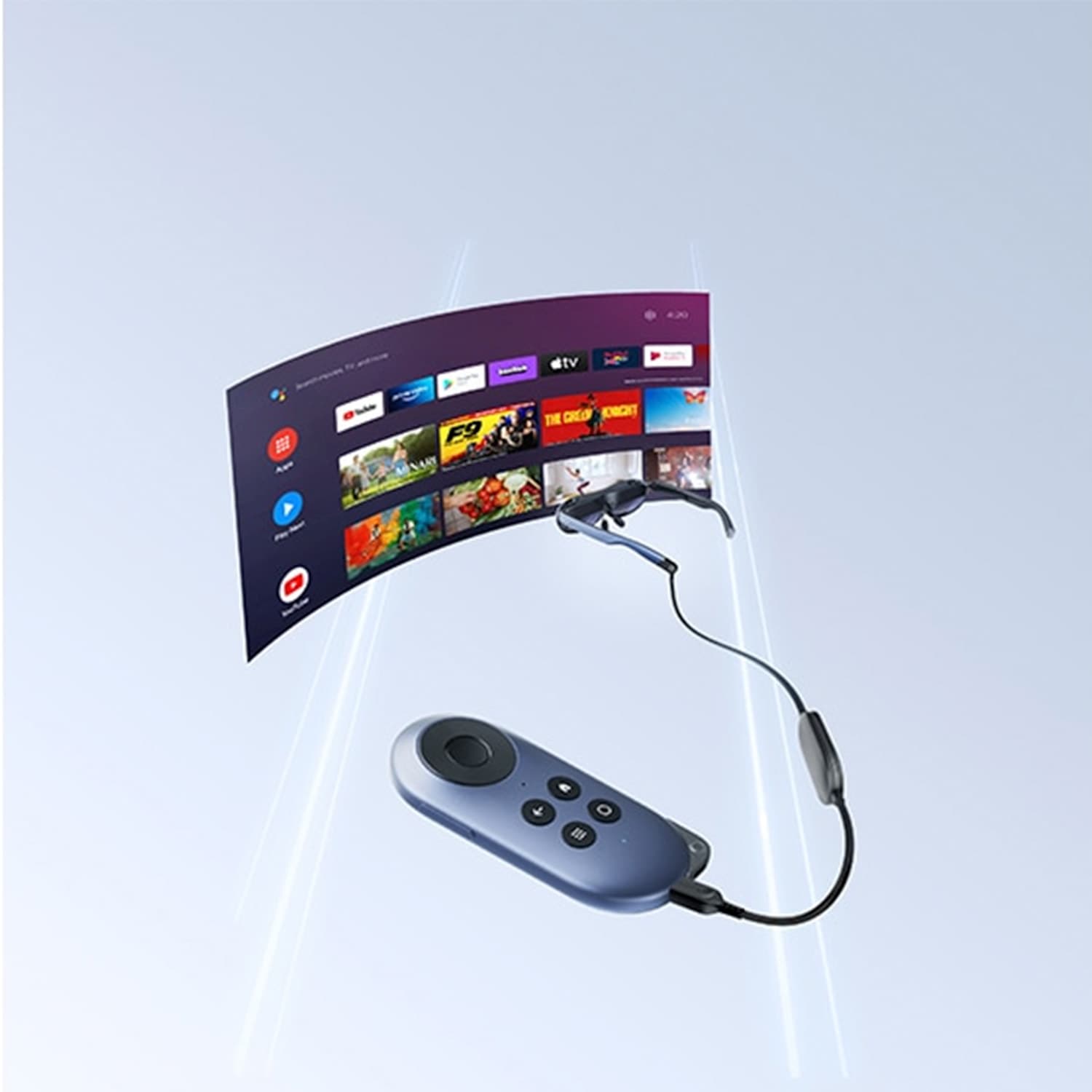 Rokid AR Joy Pack スマートグラス 拡張現実 ウェアラブル ヘッドセット ビデオ ディスプレイ用、近視に優しいポータブル 1080P スクリーン Android/iOS/PC/タブレット/ゲーム コンソールで視聴