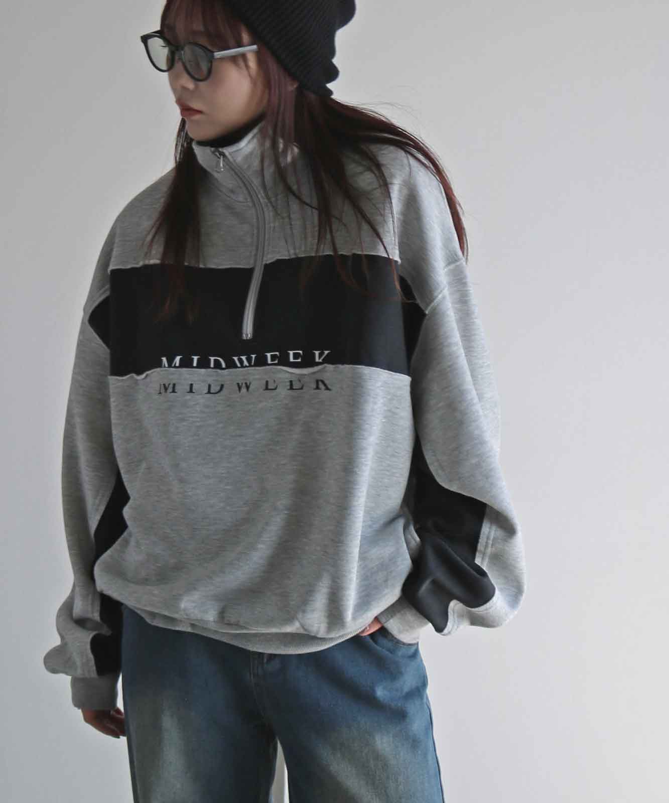 50%OFF】COURO 切替ハーフジップスウェット | TOPS | Studio Apartment