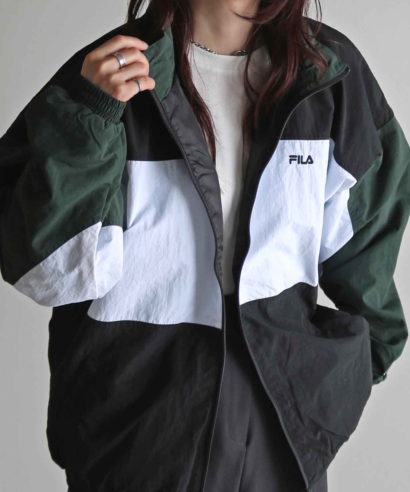 ELISABETTA FRANCHI レザー切り替え ナイロンジャケット ELISABETTA FRANCHI レザー切り替え ナイロンジャケット ELISABETTA