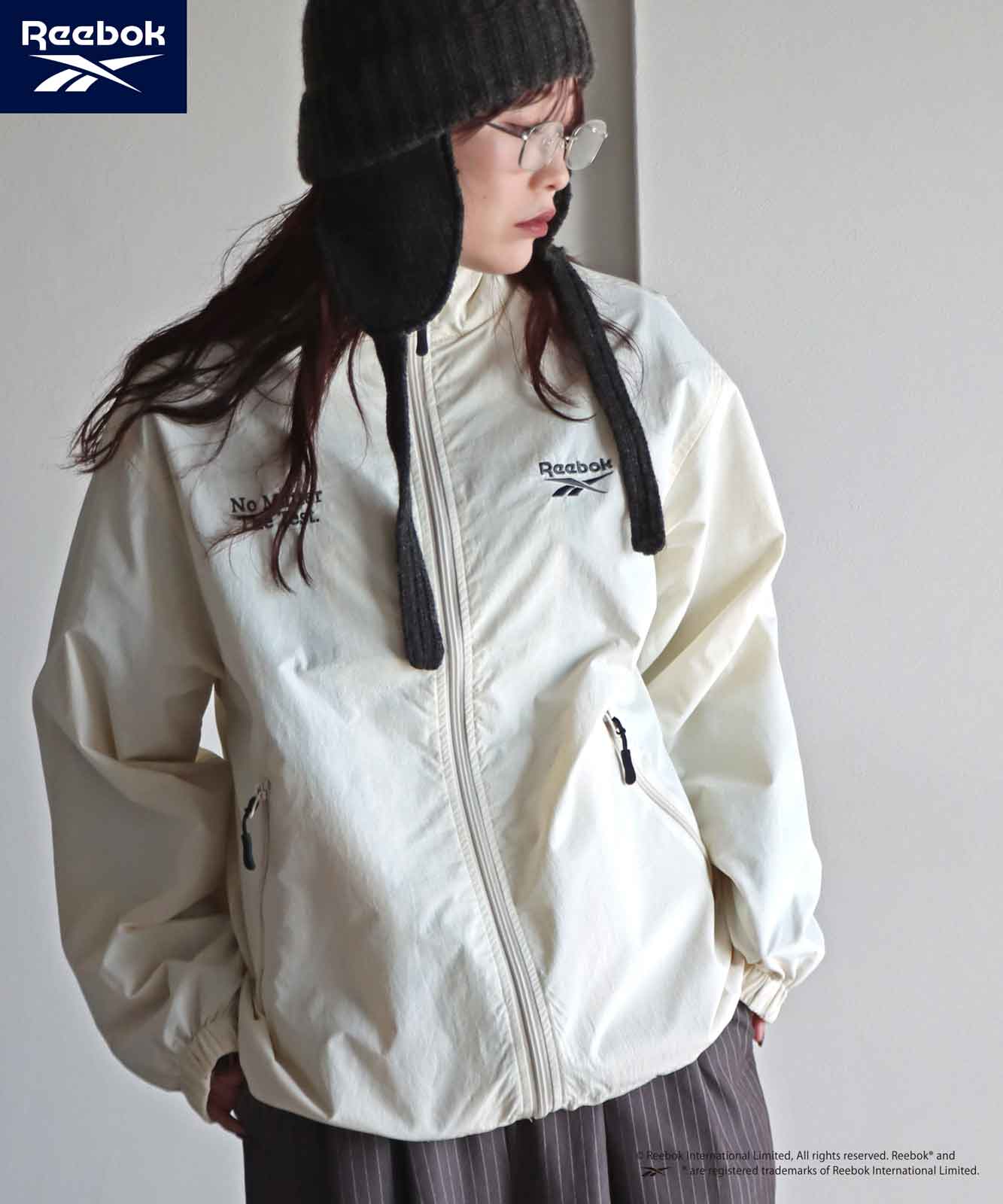 【新品】【値下げ中】Malbon ナイロンジャケット レディース 10%OFF】【Reebok/リーボック】 別注 スモールベクターナイロン