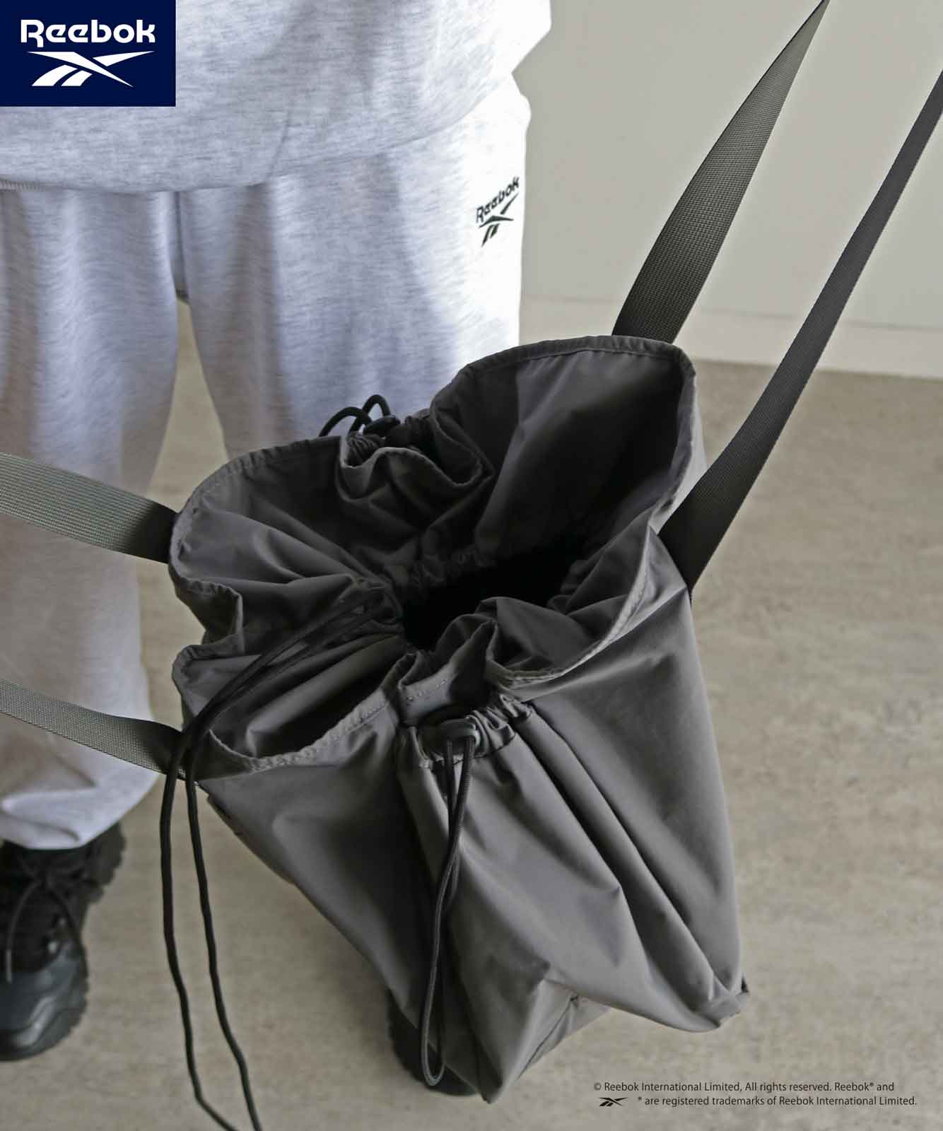 Reebok/リーボック】 ドローストリング2WAYナイロンショルダーBAG