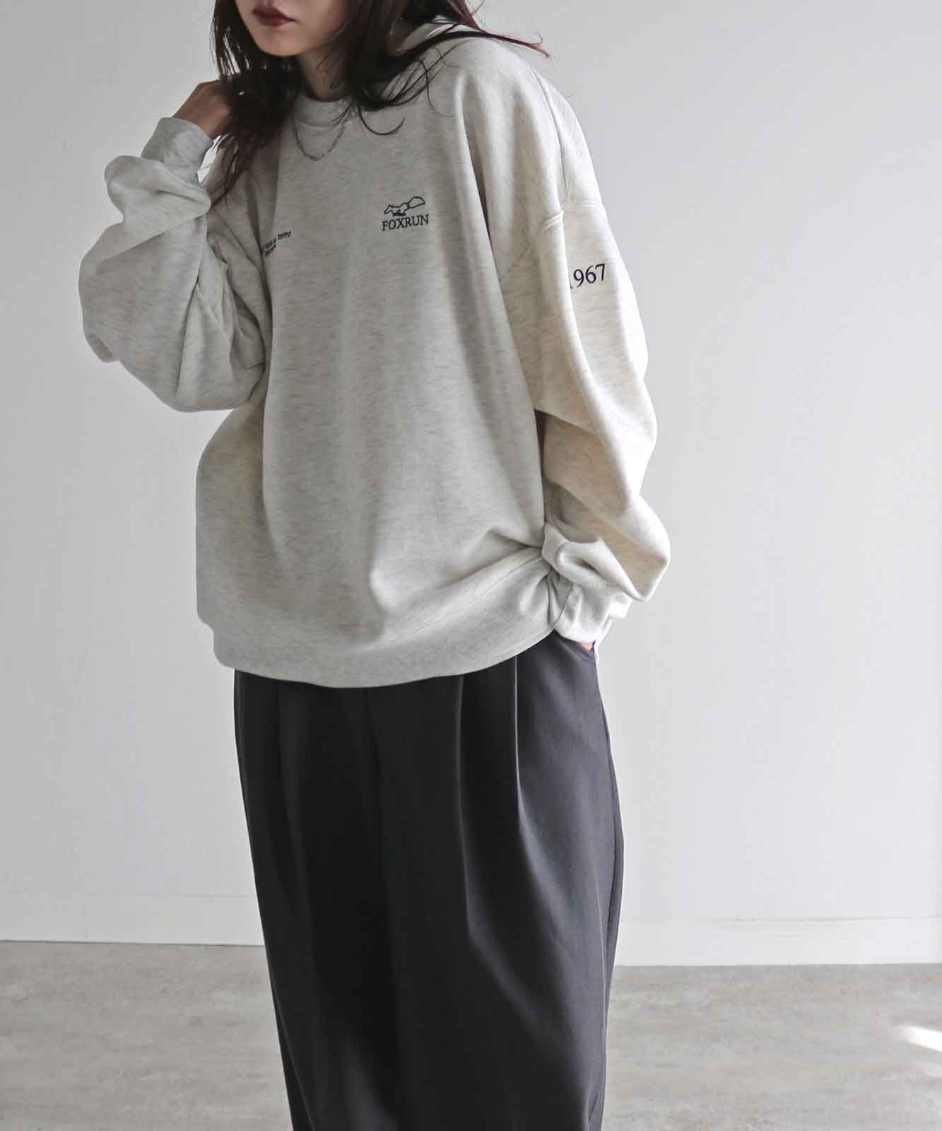 【美品】L'Appartement THE EDITOR スウェット 50%OFF】【FOXRUN/フォックスラン】 別注 3ポイント刺繍ルーズ