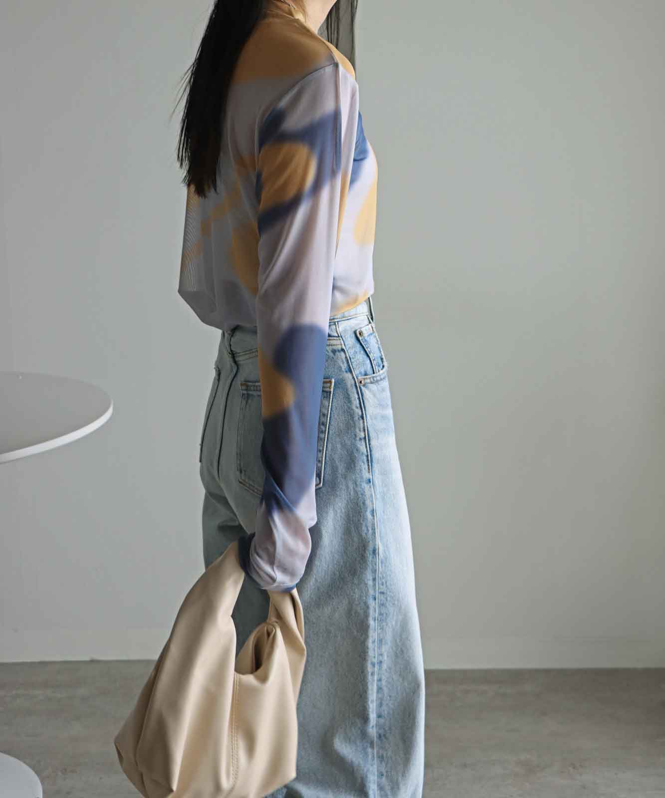 50%OFF】COURO アート柄ロングスリーブシアーTシャツ | TOPS