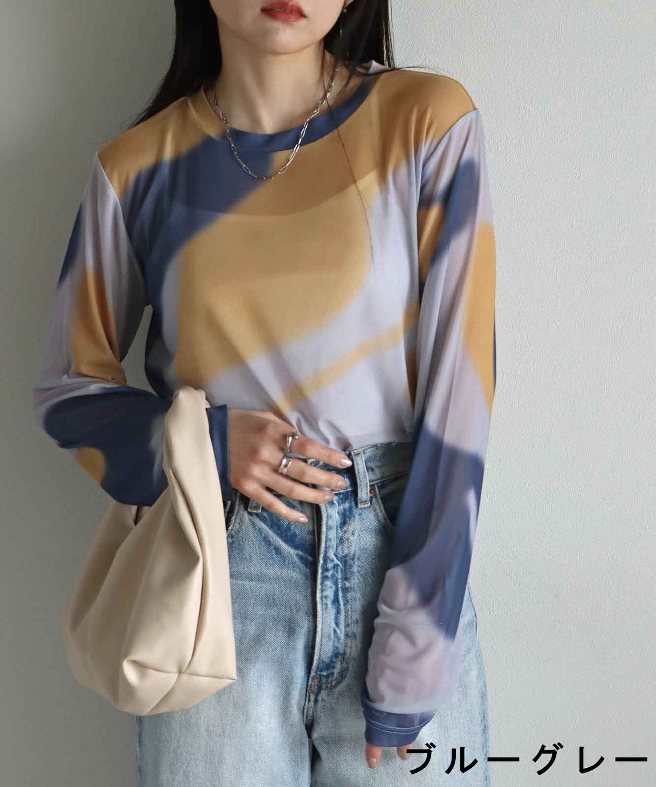 フラワーシアーロングスリーブTシャツ フラワーシアーロングスリーブTシャツ