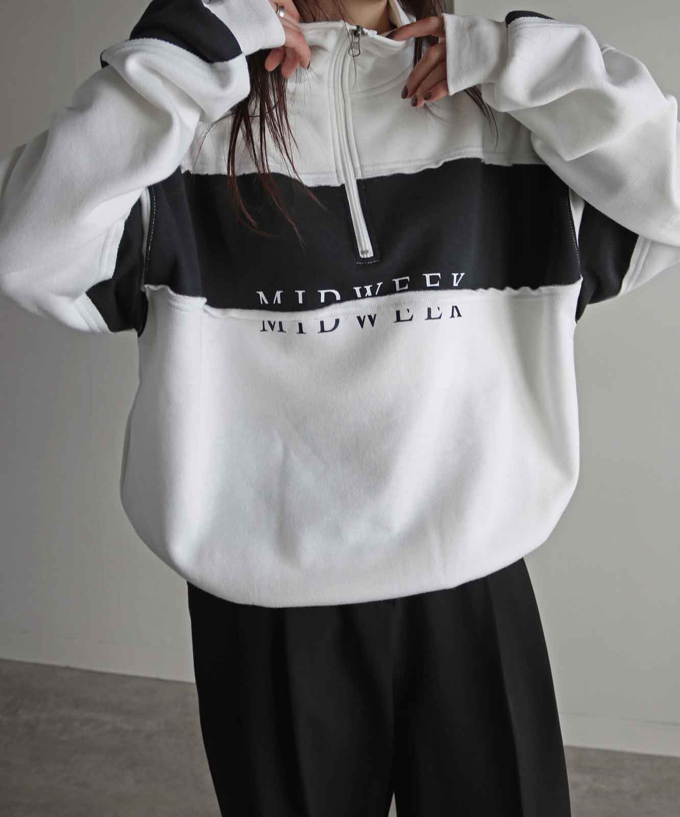 50%OFF】COURO 切替ハーフジップスウェット | TOPS | Studio Apartment