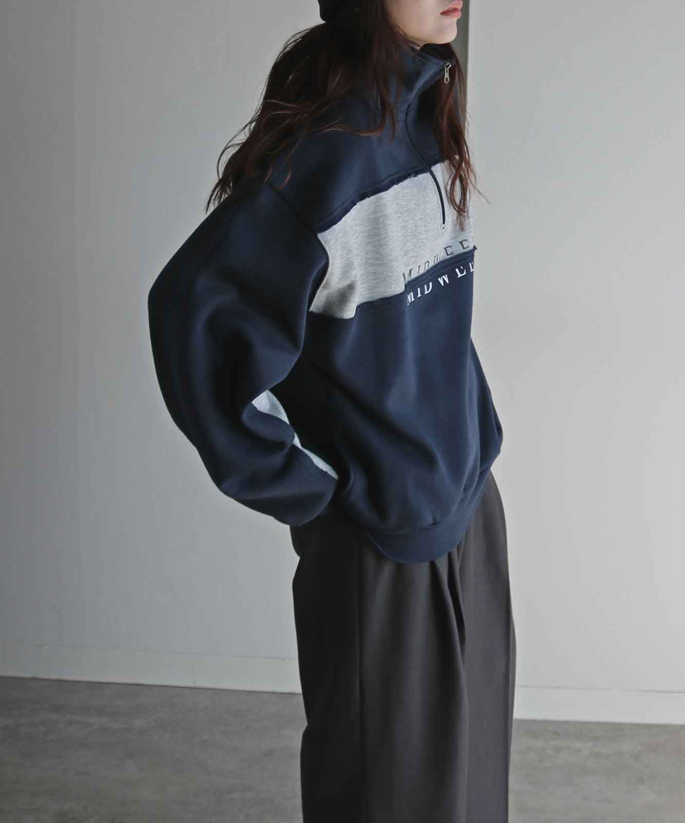 50%OFF】COURO 切替ハーフジップスウェット | TOPS | Studio Apartment