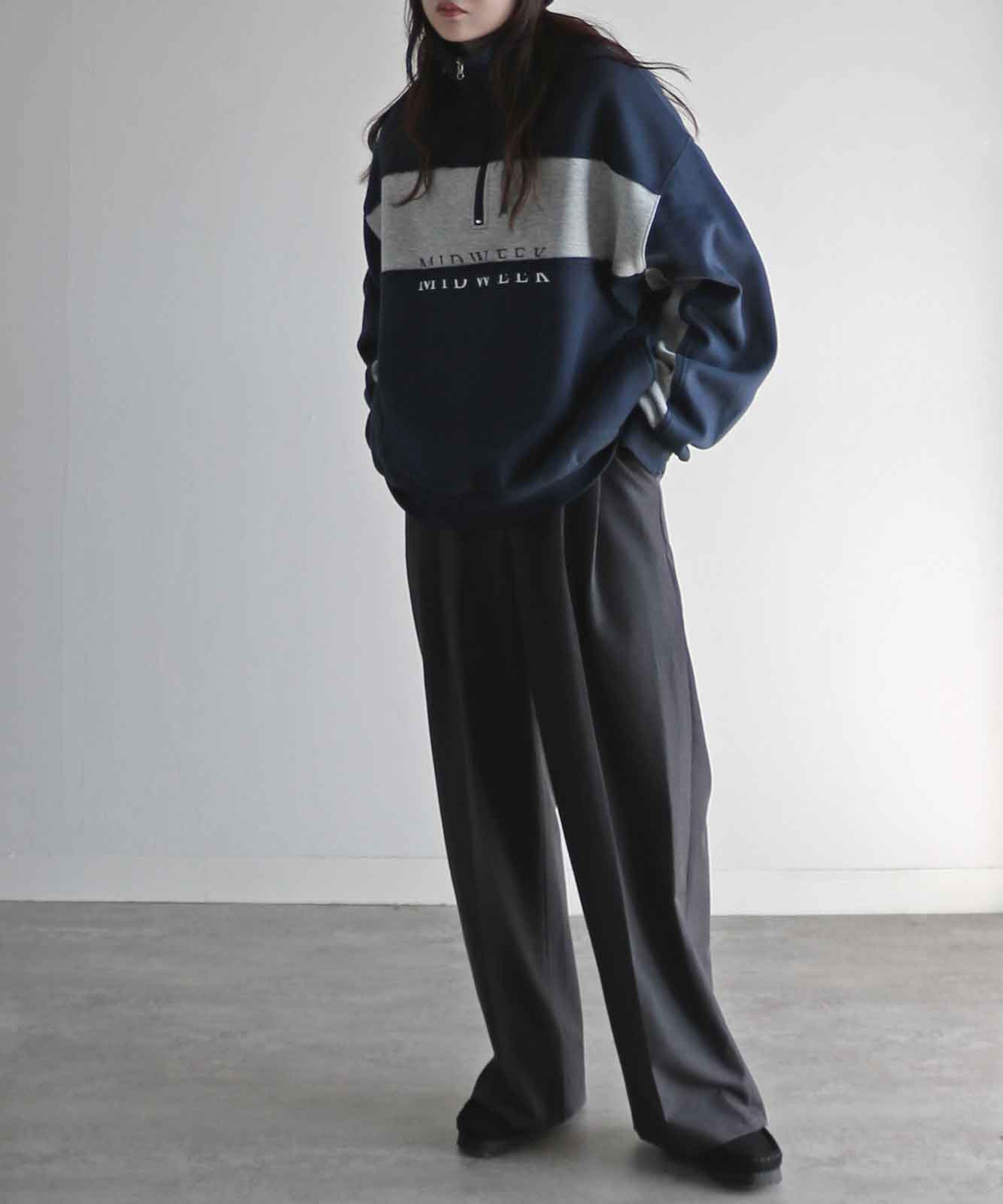 50%OFF】COURO 切替ハーフジップスウェット | TOPS | Studio Apartment