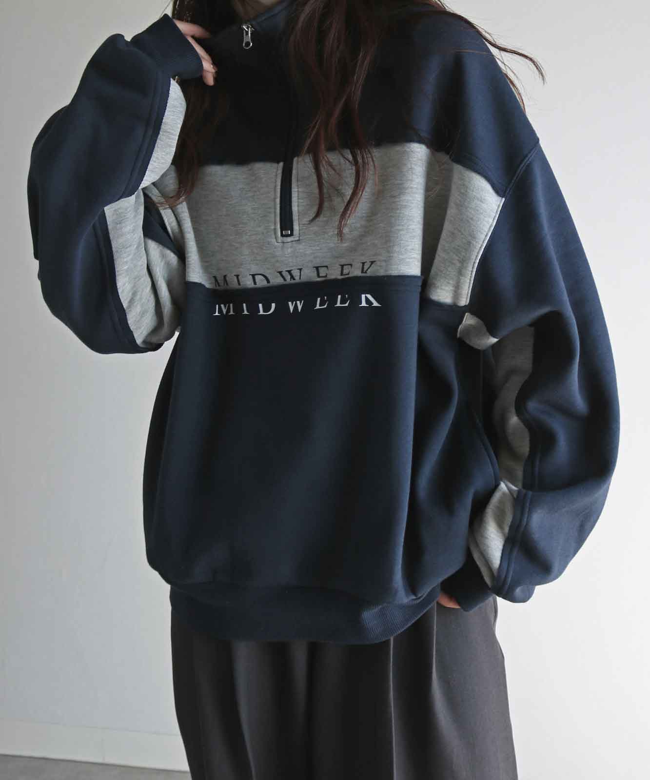 50%OFF】COURO 切替ハーフジップスウェット | TOPS | Studio Apartment