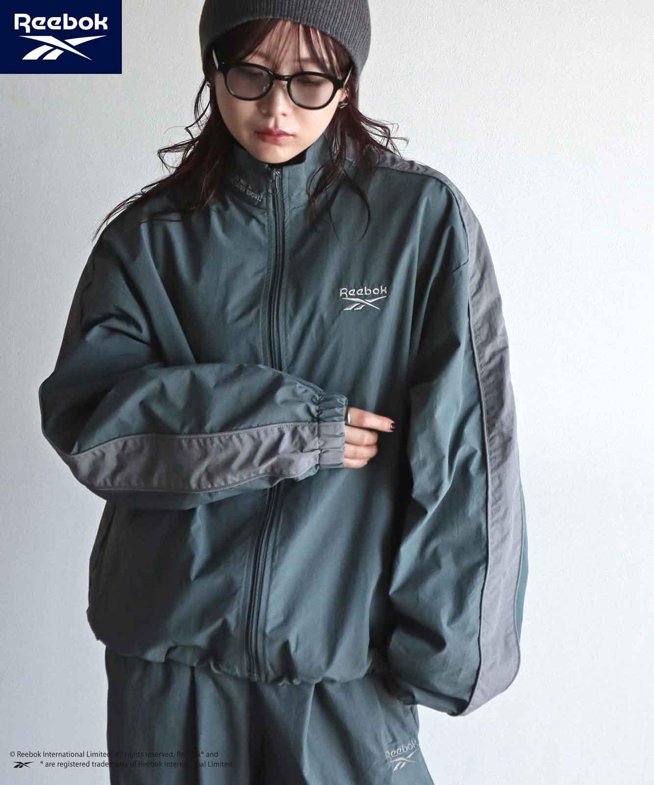 『美品ほぼ新品』  JEANS ブラックナイロンジャケット 新色追加【10%OFF】【Reebok/リーボック】 別注スモールベクター