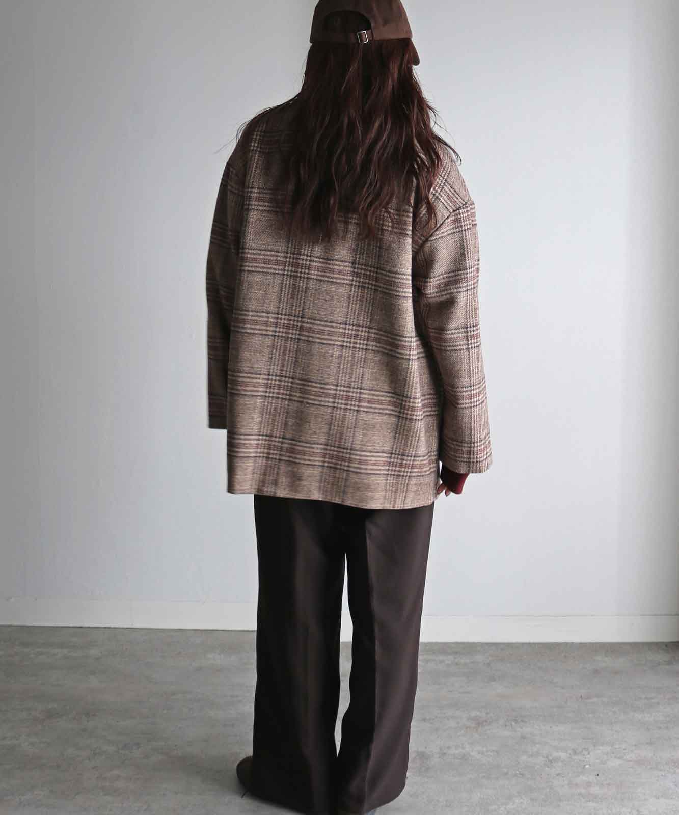 ウール混チェックダブルテーラードジャケット | OUTER | Studio Apartment