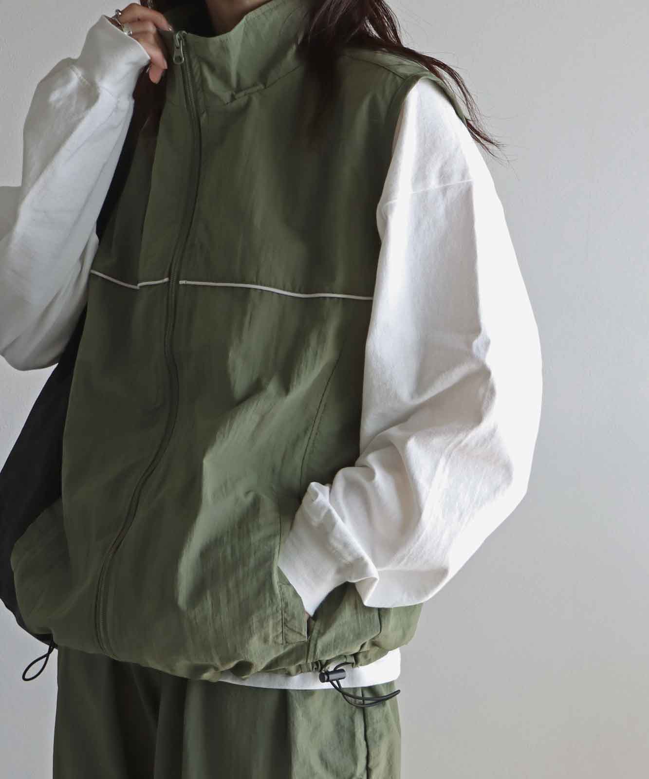 30%OFF】COURO パイピングナイロンジップベスト | TOPS | Studio