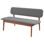 ダイニングベンチ/ベンチ椅子 【ブラウン】 約幅122cm 木製 ポリエステル張地 ロータイプ 組立品 〔リビング 在宅ワーク〕|ダイニングベンチ|椅子・チェア