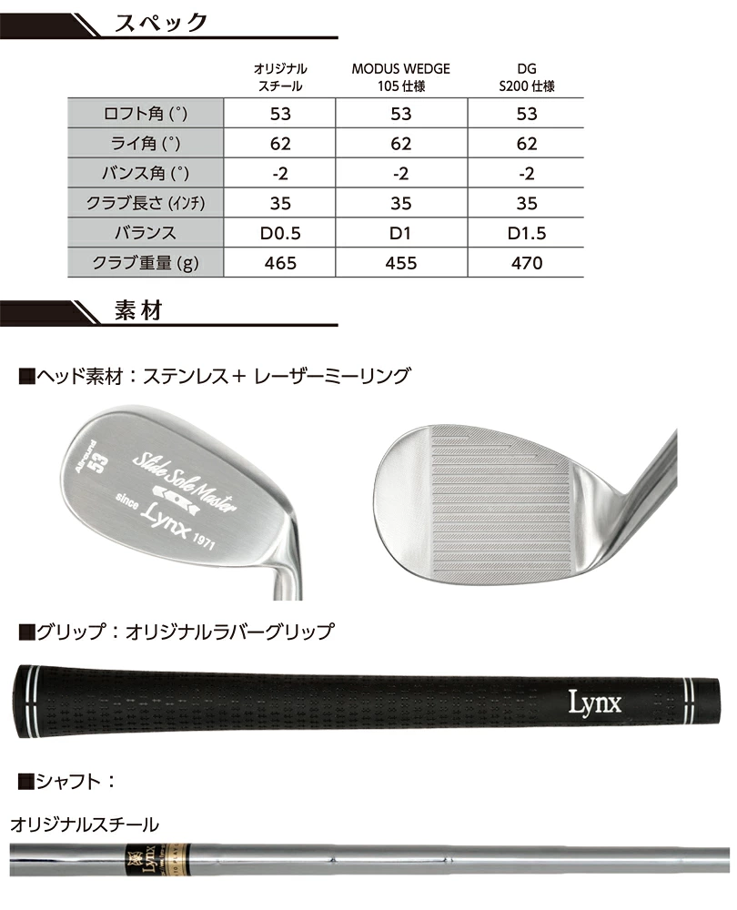 LYNX Slid Sole Master スライドソール マスター ウェッジ | TAKAGOLF