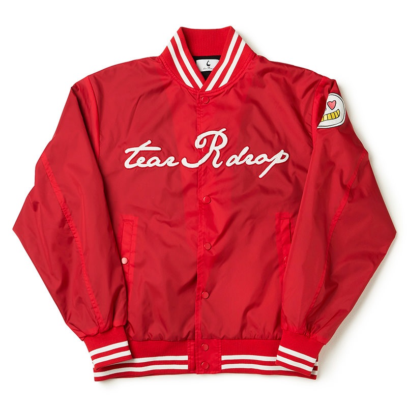tear R drop KING NYLON STADIUM JACKET【RED】