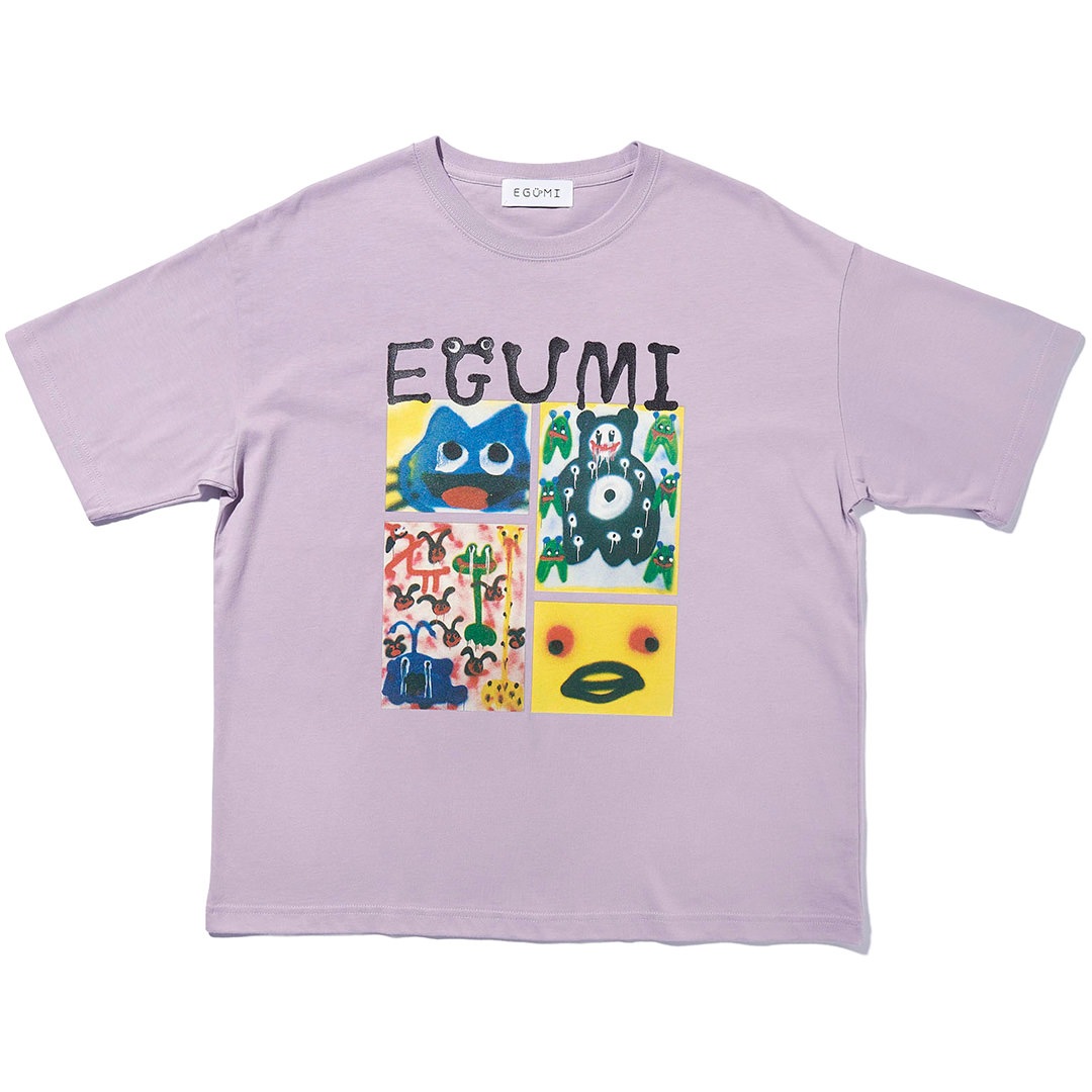 EGUMI SPRAY ART BIG TEE【SMOKEY PURPLE】